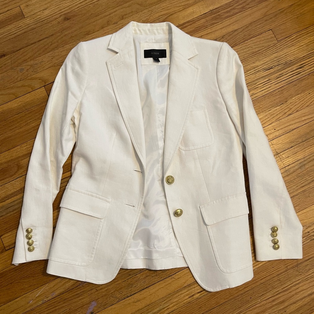 J. Crew Ivory Blazer with Gold Buttons
